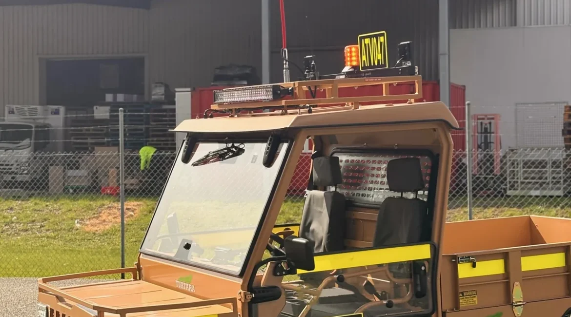 mine spec etuatara electric utv front view Mine-spec eTuatara electric UTV front three-quarter view